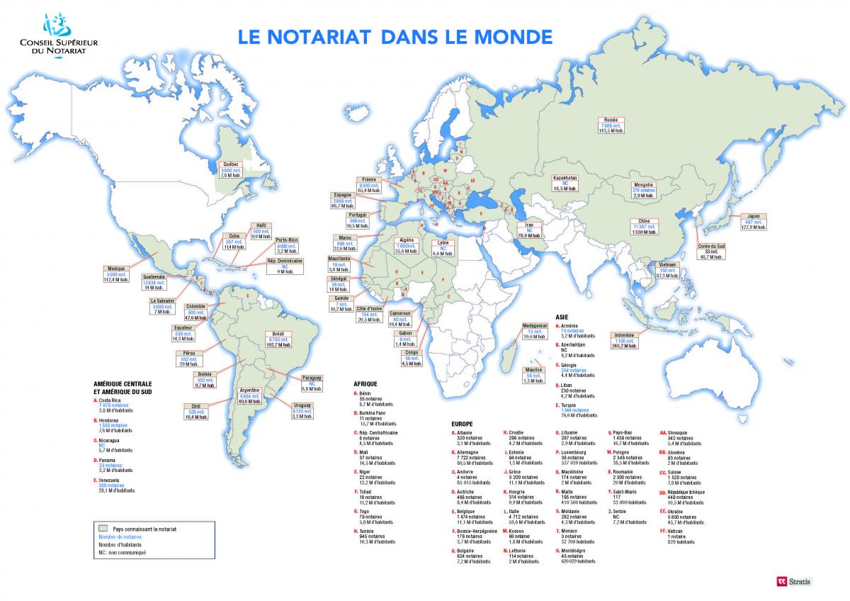 5 Carte Mapemonde Notariat VECTOR